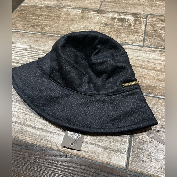 Vince Camuto Croc Embossed Vegan Suede Bucket Hat One Size NWT - Picture 9 of 9